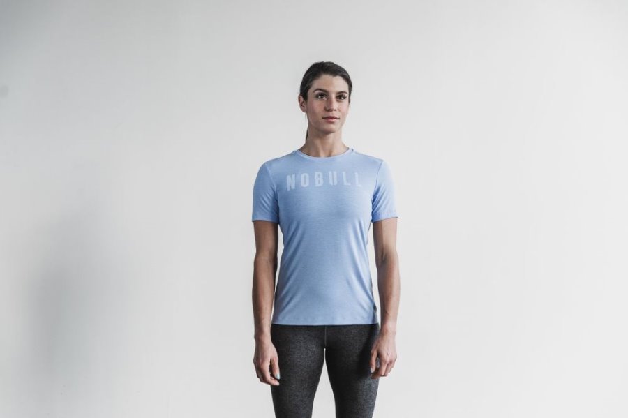 T Shirt Running Nobull Tee Femme Bleu | KG6HZC75Z