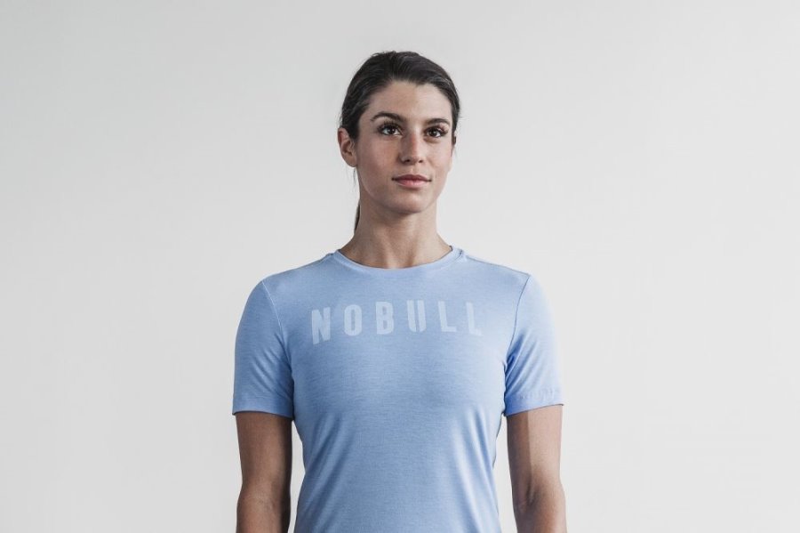 T Shirt Running Nobull Tee Femme Bleu | KG6HZC75Z