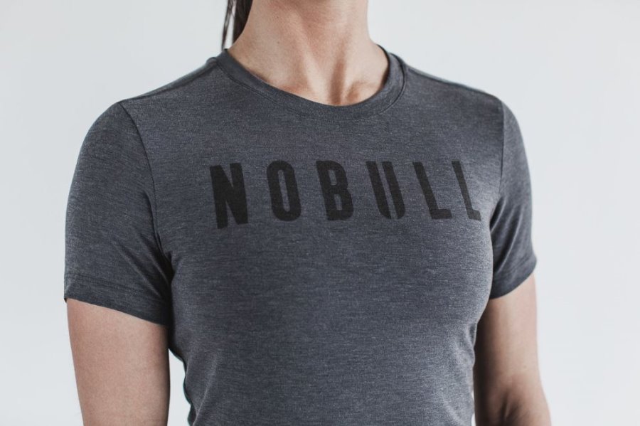 T Shirt Running Nobull Tee Femme Grise | QB5Z473L2