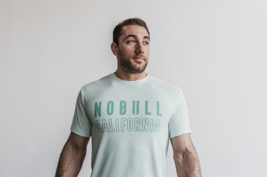 T Shirt Running Nobull Tee Homme Blanche | ULVGYFZ82