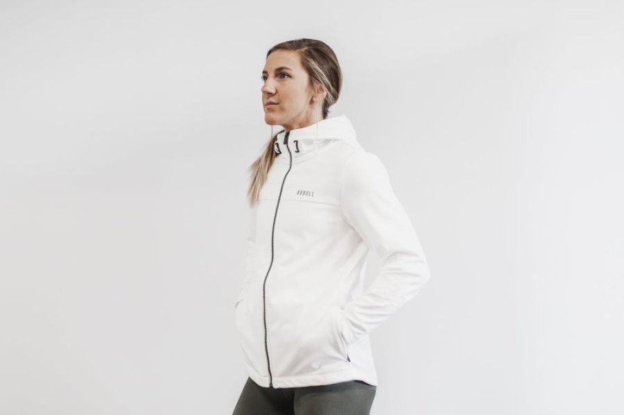 Vestes Nobull Softshell Jacket Femme Blanche | F6046YQJK