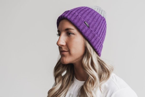 Bonnet Nobull Watch Cap Beanie Femme Violette Clair Grise | JO2H7OAAU