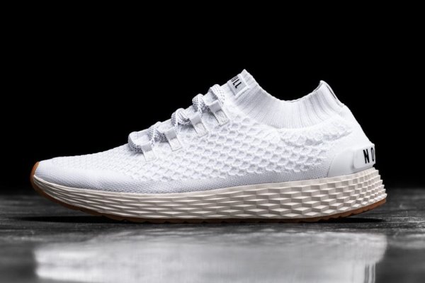 Chaussures Running Nobull Knit Runner Homme Blanche | CADC7KKQ3