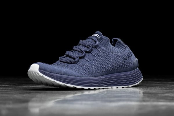 Chaussures Running Nobull Reflective Knit Runner Femme Bleu Marine | 38GH32ELP