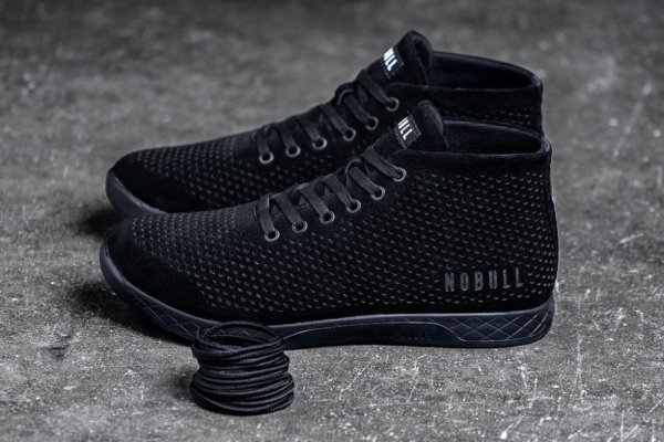 Chaussures de Sport Nobull Daim Mid Trainer Homme Noir | UXUK9L6BD