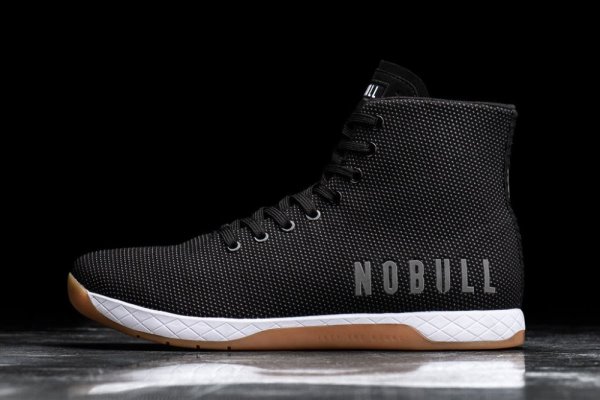 Chaussures de Sport Nobull High-top Gum Trainer Homme Noir Blanche | OAK8Z1W5S