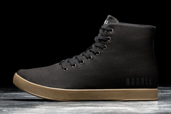 Chaussures de Sport Nobull High-top Gum Tela Trainer Homme Noir Noir | U7SYC8JPS