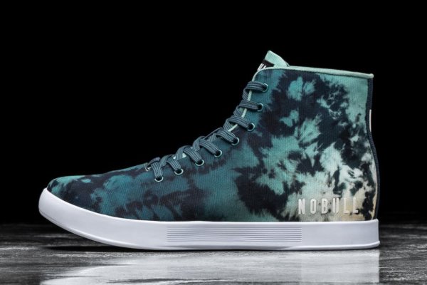 Chaussures de Sport Nobull High-top Tie-dye Tela Trainer Homme Turquoise | 85CSG6Z5L