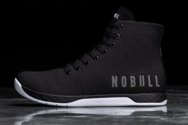 Chaussures de Sport Nobull High-top Trainer Homme Noir Blanche | HXGVSIPL1