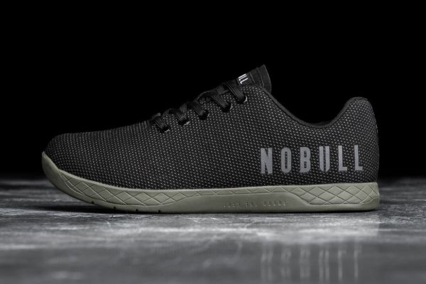 Chaussures de Sport Nobull SuperFabric® Trainer Homme Noir Vert Foncé | RURQZ4HX6