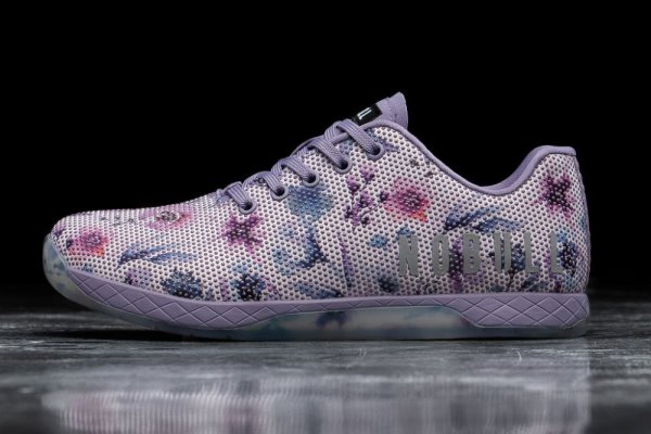 Chaussures de Sport Nobull Watercolor Floral Trainer Femme Violette | GFILFFV57