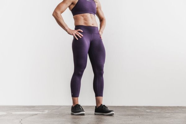 Collant Nobull Mid-rise Crop Femme Violette Foncé | 8KYX8WV4Z