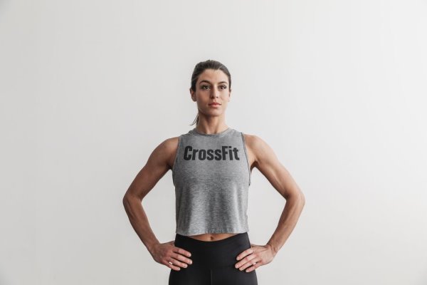 Debardeur Nobull Crossfit® Muscle Tank Femme Grise | D4CB0IQ7D