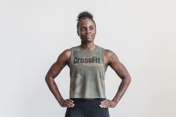 Debardeur Nobull Crossfit® Muscle Tank Femme Camouflage Vert Camouflage | W69Z2B9GH