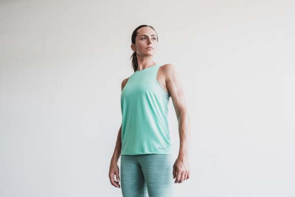 Debardeur Nobull High-neck Tank (Colors) Femme Turquoise Clair | PKT6OW1TG