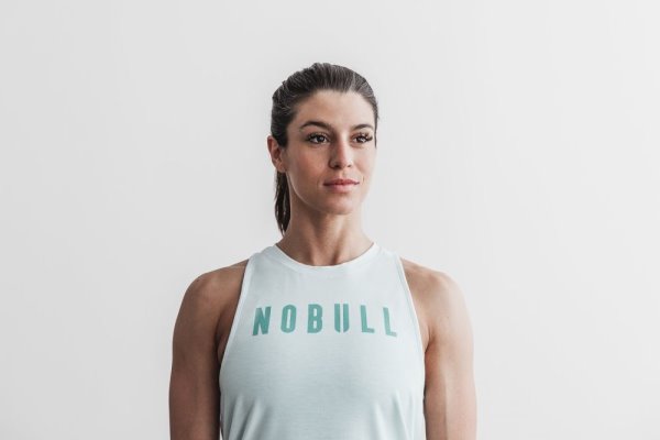 Debardeur Nobull High-neck Tank (Seasonal Colors) Femme Blanche | F3AAMUAJS