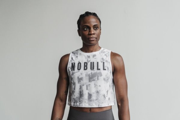 Debardeur Nobull Muscle Tank (Artists For Humanity) Femme Blanche Grise | LTNYAFA42