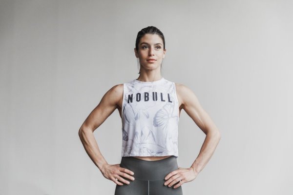 Debardeur Nobull Muscle Tank (Butterfly) Femme Blanche Grise | GB2IS2CTE