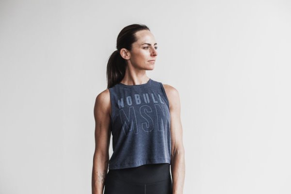 Debardeur Nobull Muscle Tank (Madison) Femme Bleu Marine | 14K2OZNDY