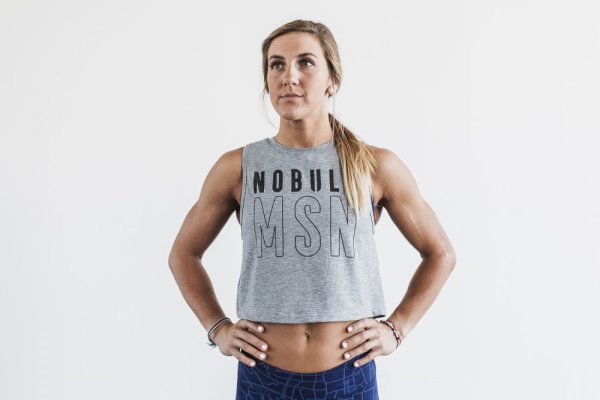 Debardeur Nobull Muscle Tank (Madison) Femme Grise | V1DYGOUV8