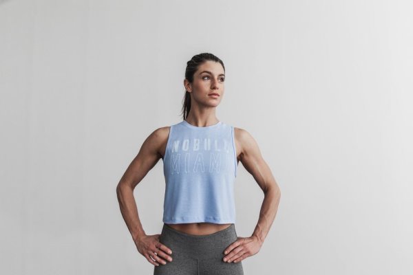 Debardeur Nobull Muscle Tank (Miami) Femme Bleu | T2UGLJJGN