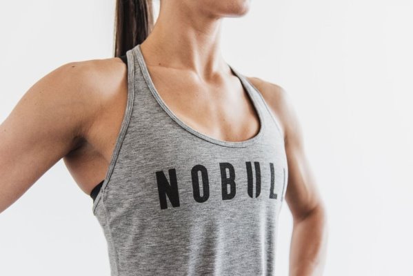 Debardeur Nobull Racerback Tank Femme Grise | U3GS08NWS