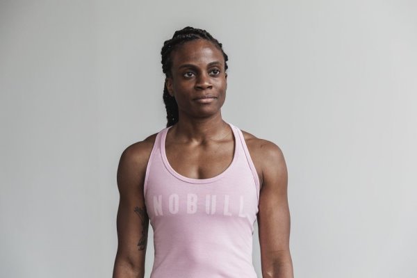 Debardeur Nobull Racerback Tank Femme Rose | 4P1XT7VIT