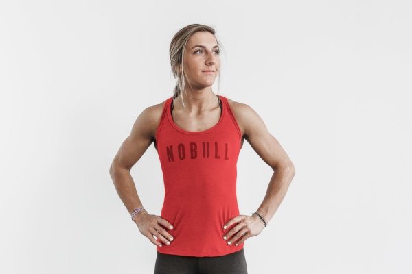 Debardeur Nobull Racerback Tank Femme Rouge | 51YAXE1V1