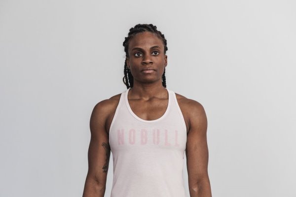 Debardeur Nobull Racerback Tank Femme Rose | VT1GQX6Q4