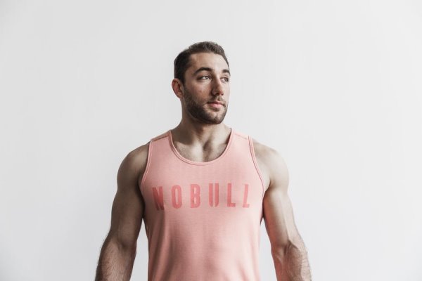 Debardeur Nobull Tank Homme Corail Clair | BUY646Z2M