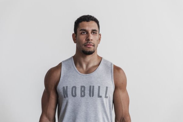 Debardeur Nobull Tank Homme Grise Clair | GNPNQJ7UK