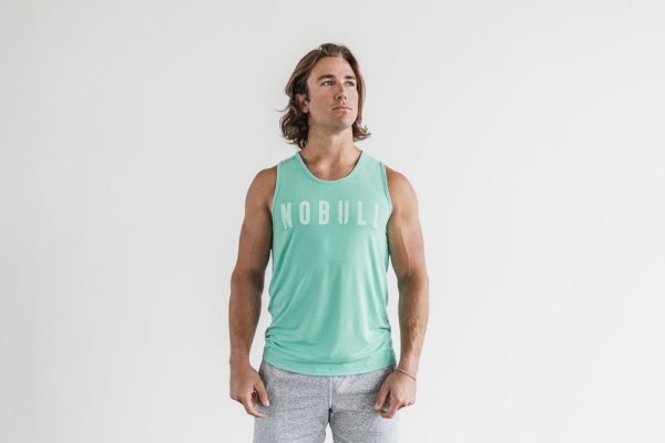 Debardeur Nobull Tank Homme Turquoise Clair | JMJ9JY1NS