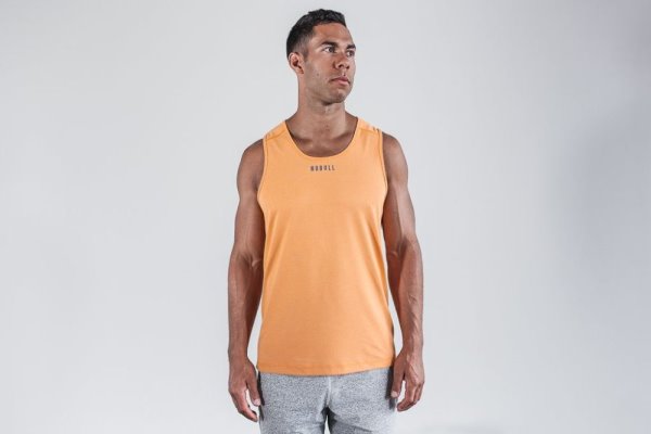 Debardeur Nobull Textured Tank Homme Orange | NDY7XBNFL