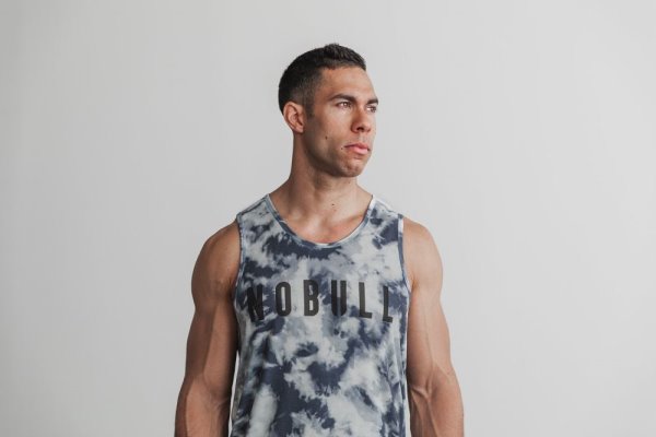 Debardeur Nobull Tie-dye Tank Homme Bleu Bleu | 8BDI1K1JF