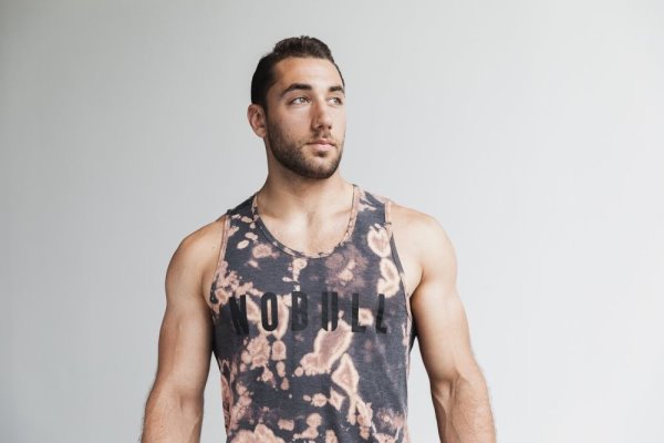 Debardeur Nobull Tie-dye Tank Homme Marron Noir | ZIXQ69PYJ