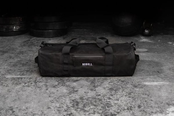 Sacs Nobull Waxed Tela Traditional Duffle Homme Noir | CYK6COI3I