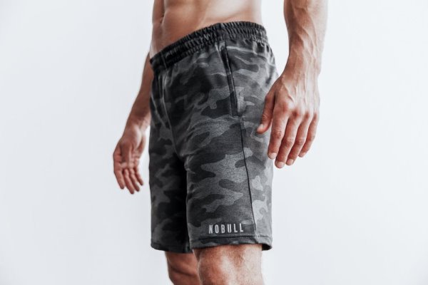 Shorts Nobull Knit Corta 8.5" Homme Camouflage Grise Camouflage | 9H3HDMAN4