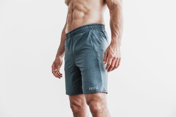 Shorts Nobull Knit Corta 8.5" Homme Turquoise | NLCQ7HQT0