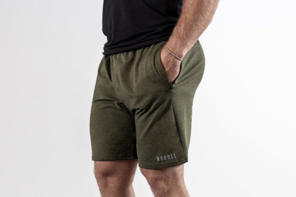 Shorts Nobull Knit Corta 8.5" Homme Vert Olive | NFTUX47NW