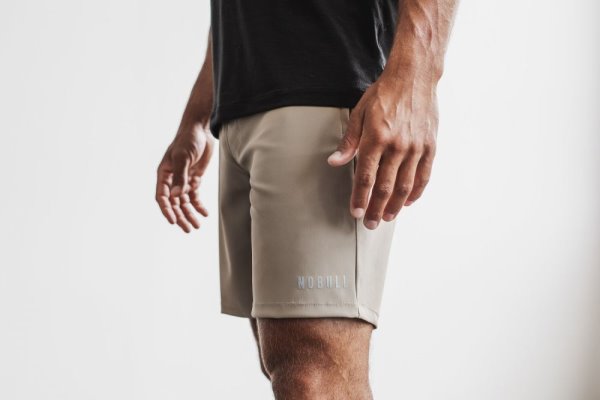 Shorts Nobull Legere Corta 7" Homme Beige | 8O3W452EU