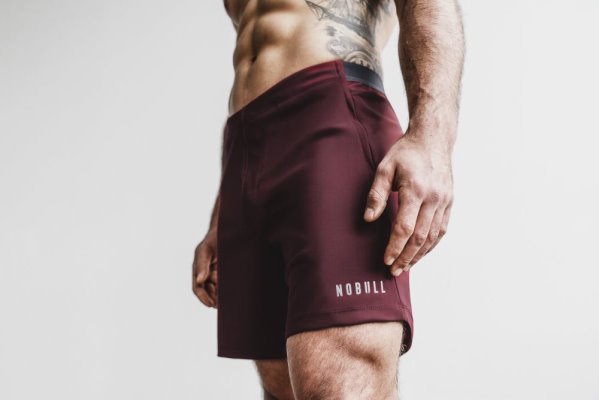 Shorts Nobull Legere Corta 7" Homme Rouge Foncé | PZCPKW9HX