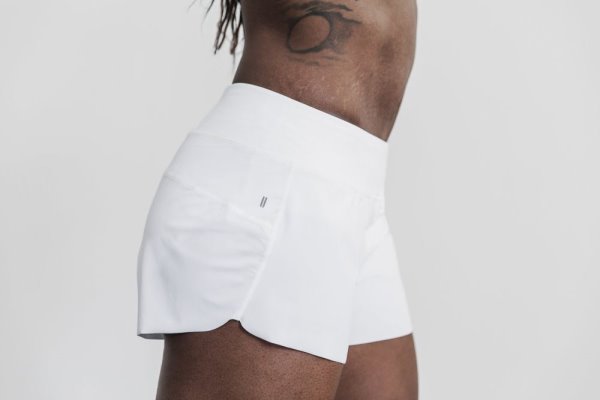 Shorts Nobull Pace Corta 3" Femme Blanche | U7OI52812