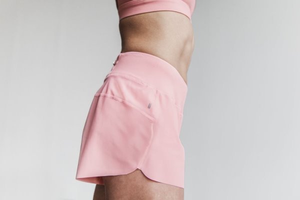 Shorts Nobull Pace Corta 3" Femme Rose | 3KE9CNB3S