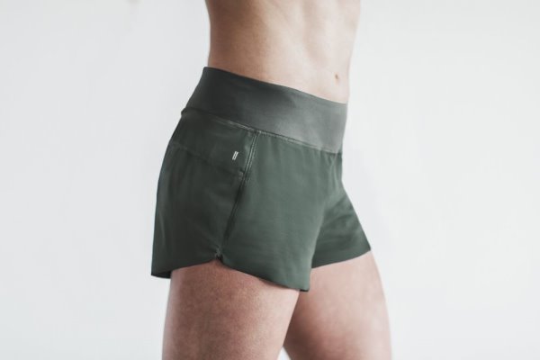 Shorts Nobull Pace Corta 3" Femme Vert Foncé | RKC0LN3NC