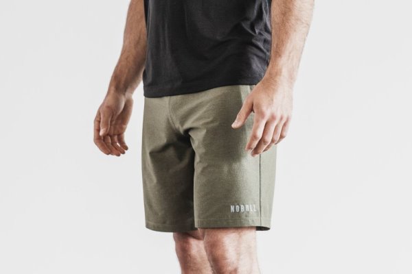 Shorts Nobull Stretch Woven Corta 9" Homme Vert | EGMAFC3Z2