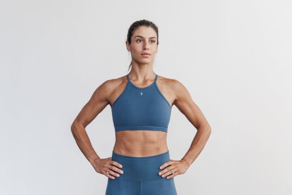 Soutien Gorge Sport Nobull Halter Sports Bra Femme Bleu | 97WXLF893