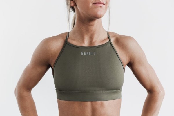 Soutien Gorge Sport Nobull High-neck Sports Bra Femme Vert | STBUNPI93