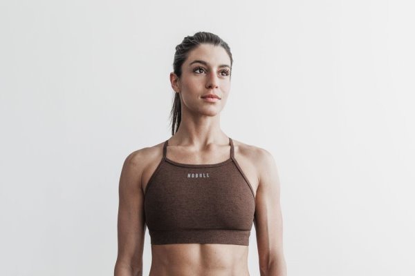 Soutien Gorge Sport Nobull High-neck Sports Bra (Plush) Femme Marron | WZOGWWWM5