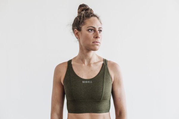 Soutien Gorge Sport Nobull Larges Band Sports Bra Femme Vert Olive | L1ZL7J9SO