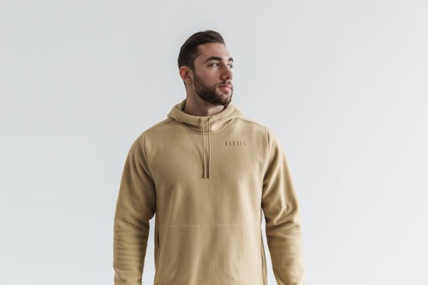 Sweat À Capuche Nobull Arctic Pullover Hoodie Homme Beige | QK2SD0SRG